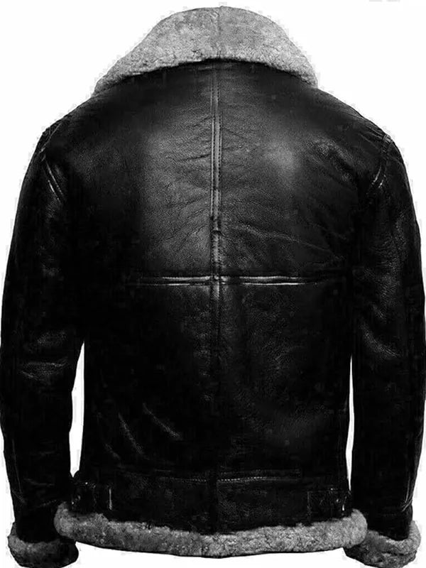 WW2 Aviator Fighter Pilots B3 Shearling Leather Jacket Max Jackets