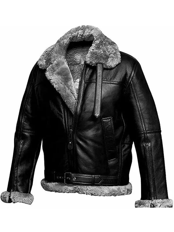 WW2 Aviator Fighter Pilots B3 Shearling Leather Jacket Max Jackets