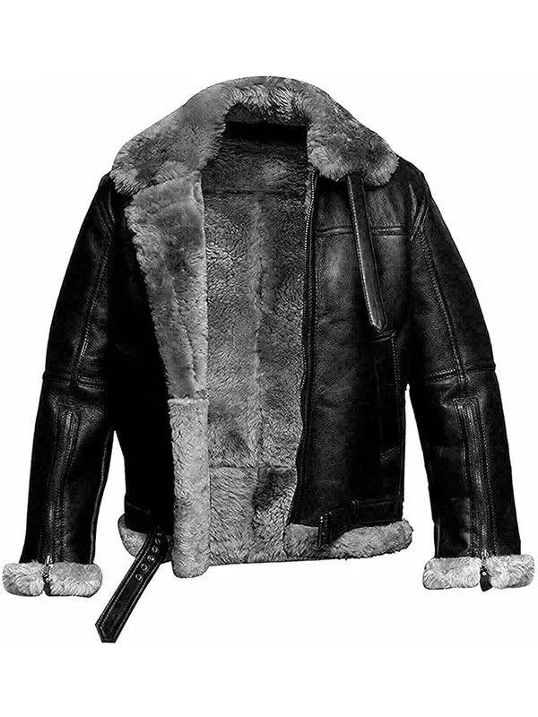 WW2 Aviator Fighter Pilots B3 Shearling Leather Jacket Max Jackets