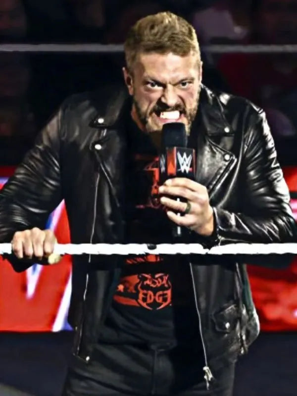 WWE Wrestler Edge Black Leather Jacket Max Jackets