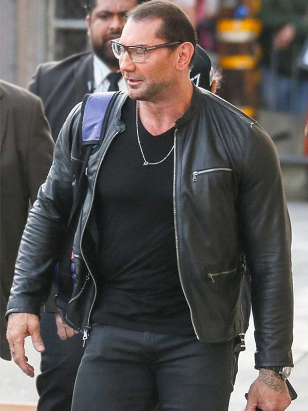 WWE Wrestler Dave Batista Black Leather Jacket Max Jackets