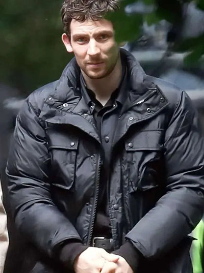 Josh O’Connor Wake Up Dead Man Black Puffer Jacket Max Jackets
