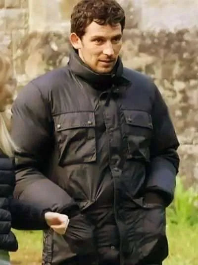 Josh O’Connor Wake Up Dead Man Black Puffer Jacket Max Jackets