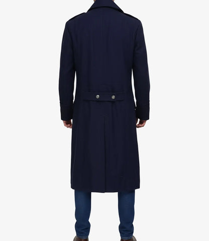 Wallace Men's Blue Overcoat – Double-Breasted