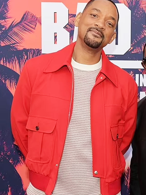 Bad Boys Ride Or Die Will Smith Red Bomber Jacket Max Jackets