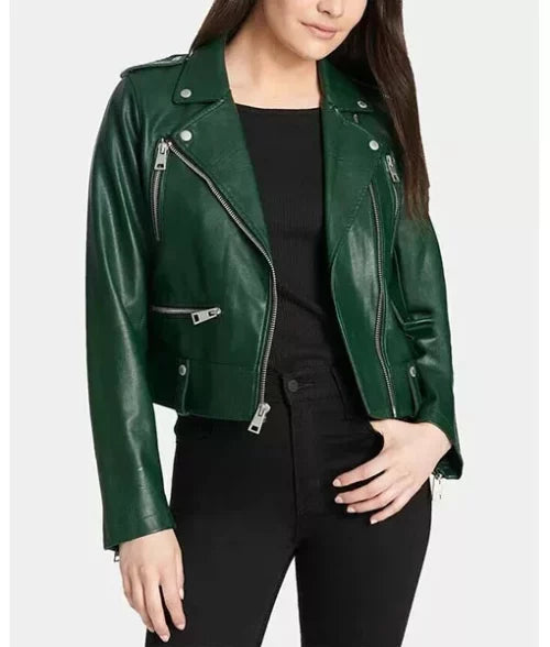 Rihanna Green Biker Jacket Max Jackets