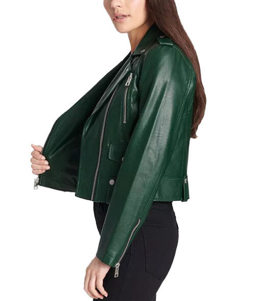 Rihanna Green Biker Jacket Max Jackets