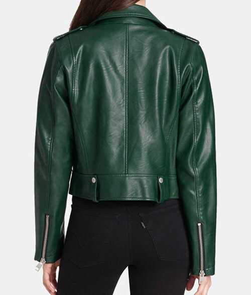 Rihanna Green Biker Jacket Max Jackets