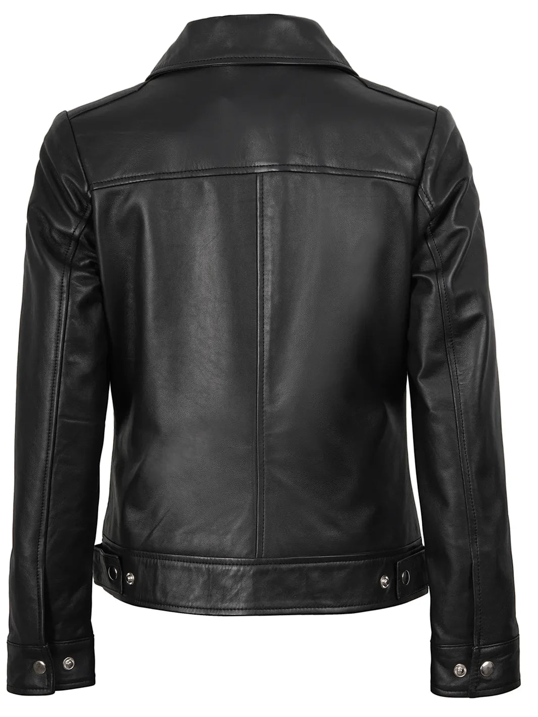 Women's Black Harrington Real Leather Jacket