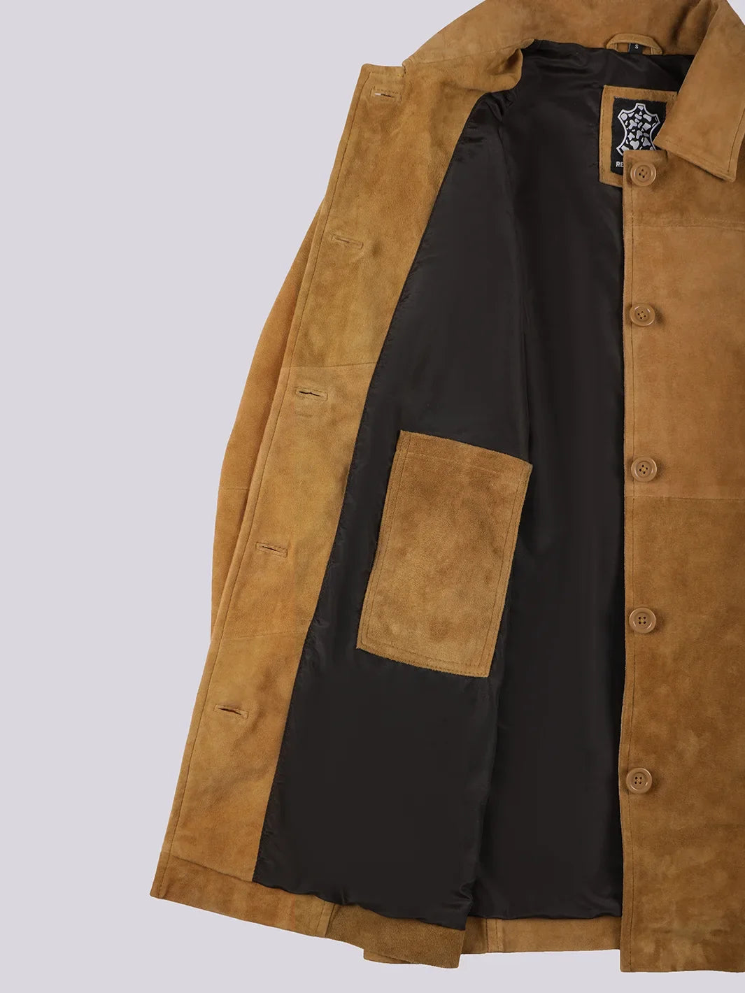 Women's Brown Suede Car Coat