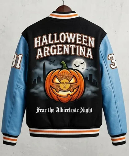 Halloween Argentina Spooky Fear The Albiceleste Varsity Jacket
