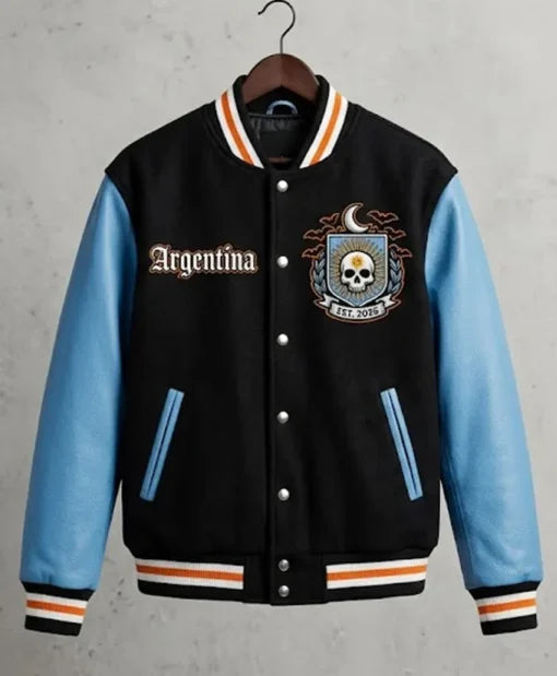 Halloween Argentina Spooky Fear The Albiceleste Varsity Jacket