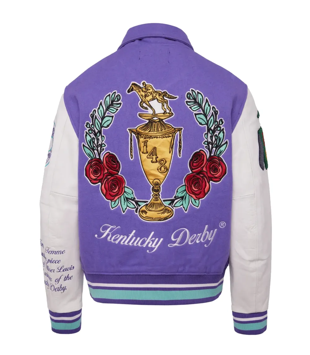 World Champs Homme Femme Letterman Purple & White Varsity Jacket Max Jackets