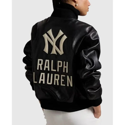 Polo Ralph Lauren Yankees Black Leather Jacket