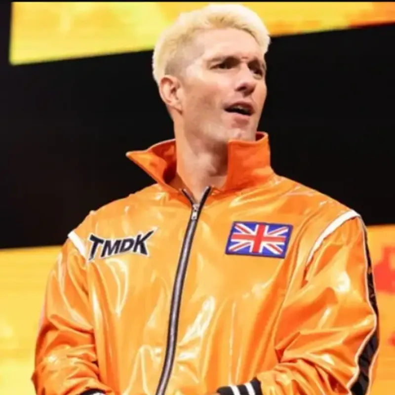 Zack Sabre Jr. AEW UK Flag Orange Bomber Jacket
