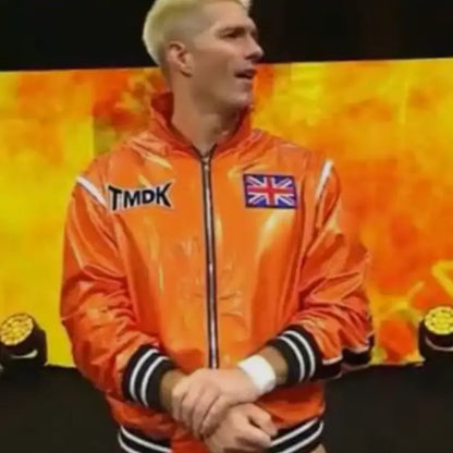 Zack Sabre Jr. AEW UK Flag Orange Bomber Jacket