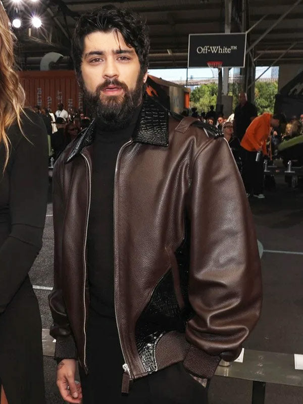 Zayn Malik Off-White Show Brown Jacket Max Jackets