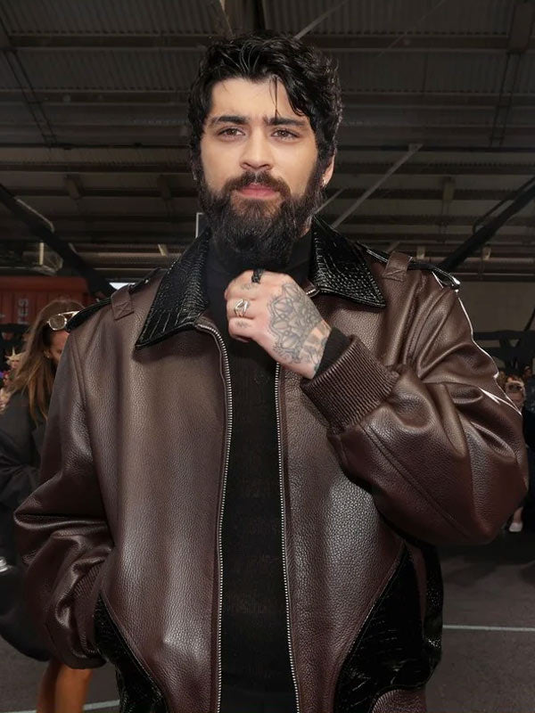 Zayn Malik Off-White Show Brown Jacket Max Jackets