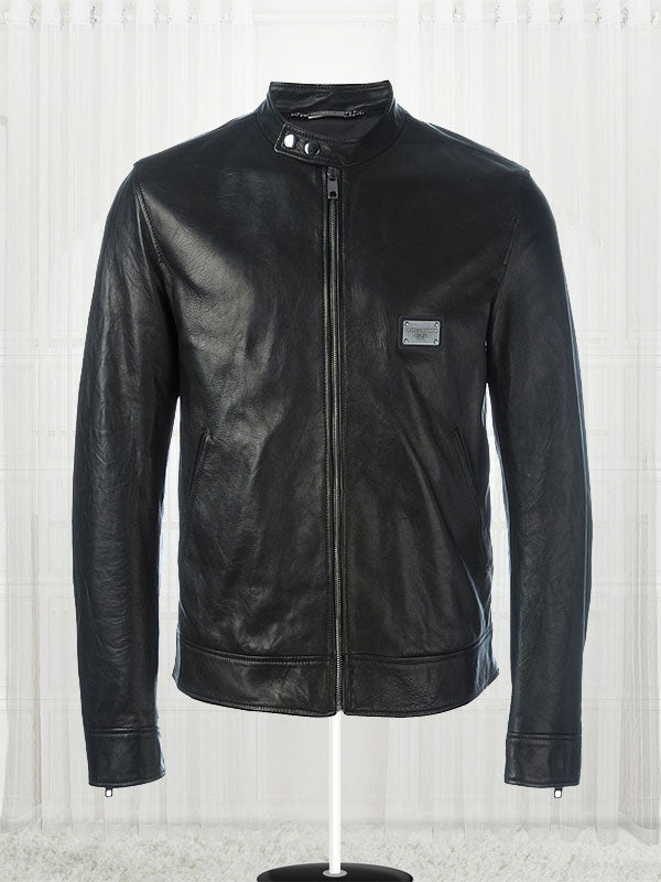 Men’s Zipped Black Leather Jacket Max Jackets