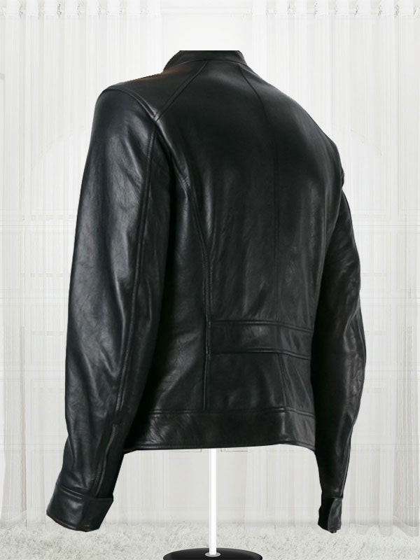 Men’s Zipped Black Leather Jacket Max Jackets