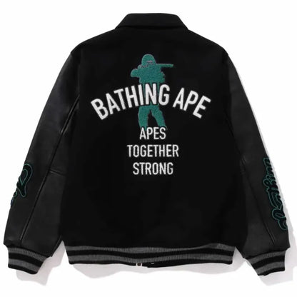 A Bathing Ape Bape Letterman Jacket