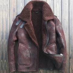 Aaron Burgundy Shearling Jacket Max Jackets