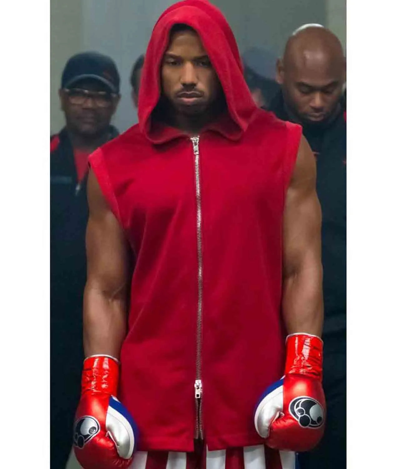 Michael B Jordan Creed II Red Hoodie Vest Max Jackets