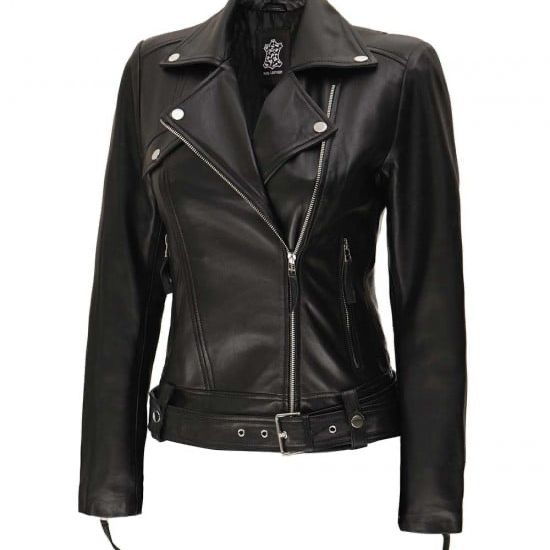Kim Kardashian Black Biker Jacket Max Jackets