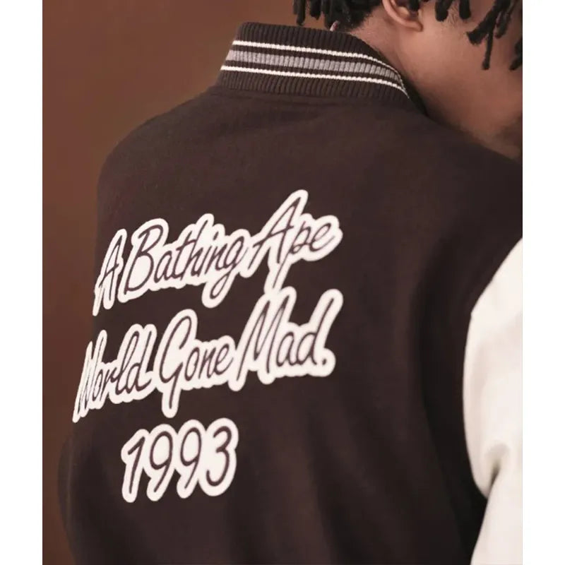 Bape A Bathing Ape Varsity Brown Jacket