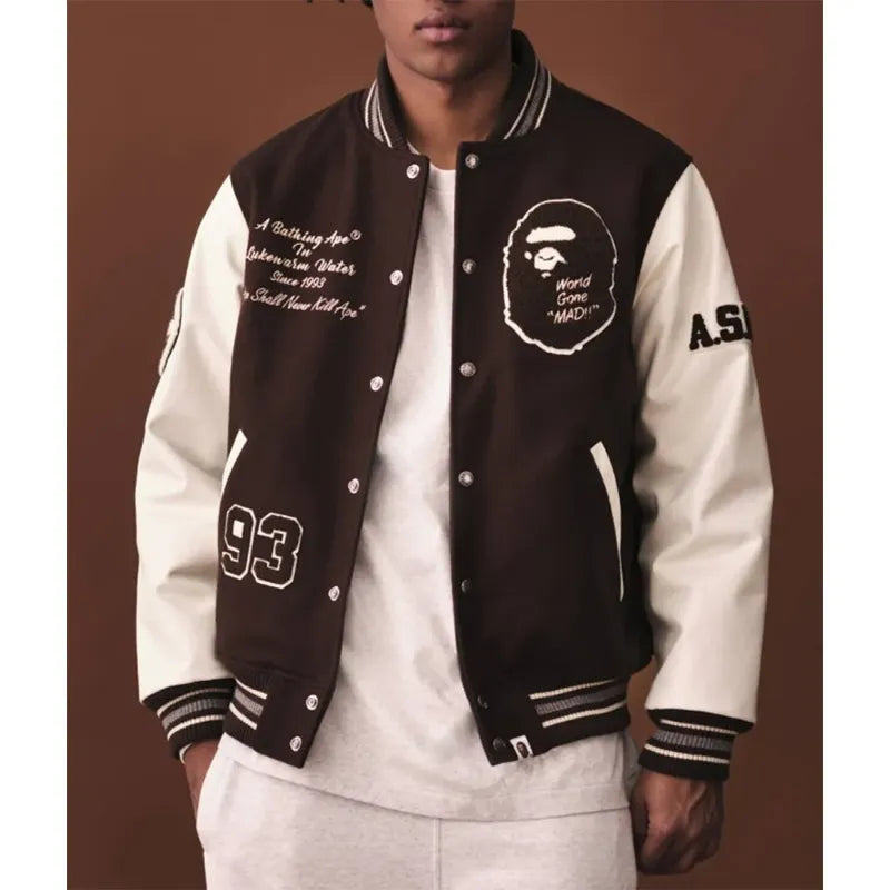 Bape A Bathing Ape Varsity Brown Jacket