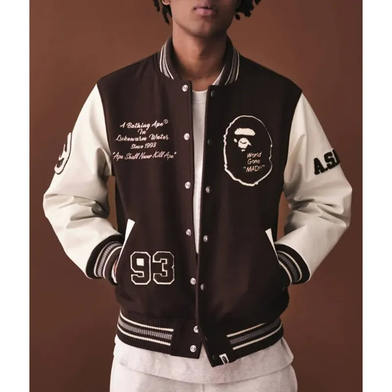 Bape A Bathing Ape Varsity Brown Jacket