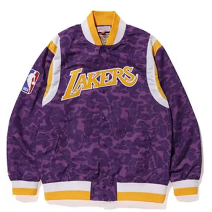 Snoop Dogg Lakers Bape Purple Jacket