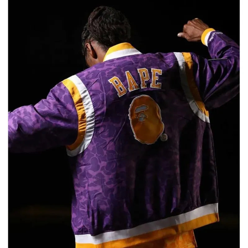 Snoop Dogg Lakers Bape Purple Jacket