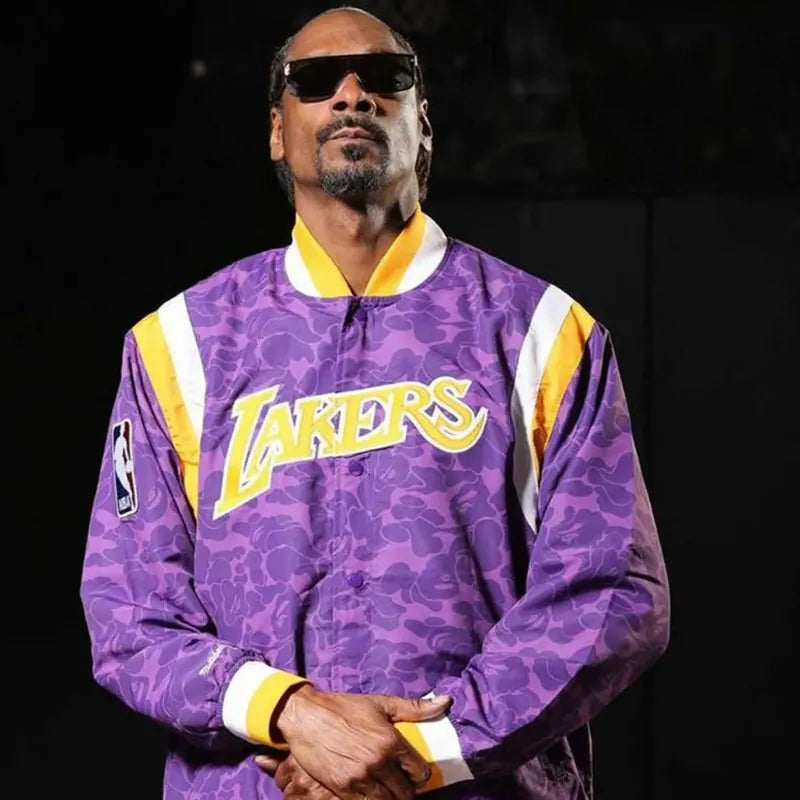 Snoop Dogg Lakers Bape Purple Jacket