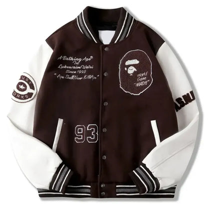 Bape A Bathing Ape Varsity Brown Jacket
