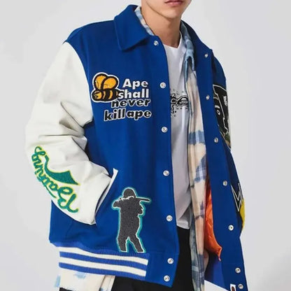 A Bathing Ape Bape Letterman Jacket