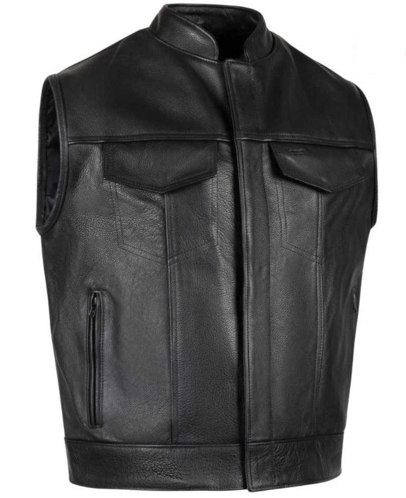 Beck Mens 566 Horsehide Leather Motorcycle Black Vest Max Jackets