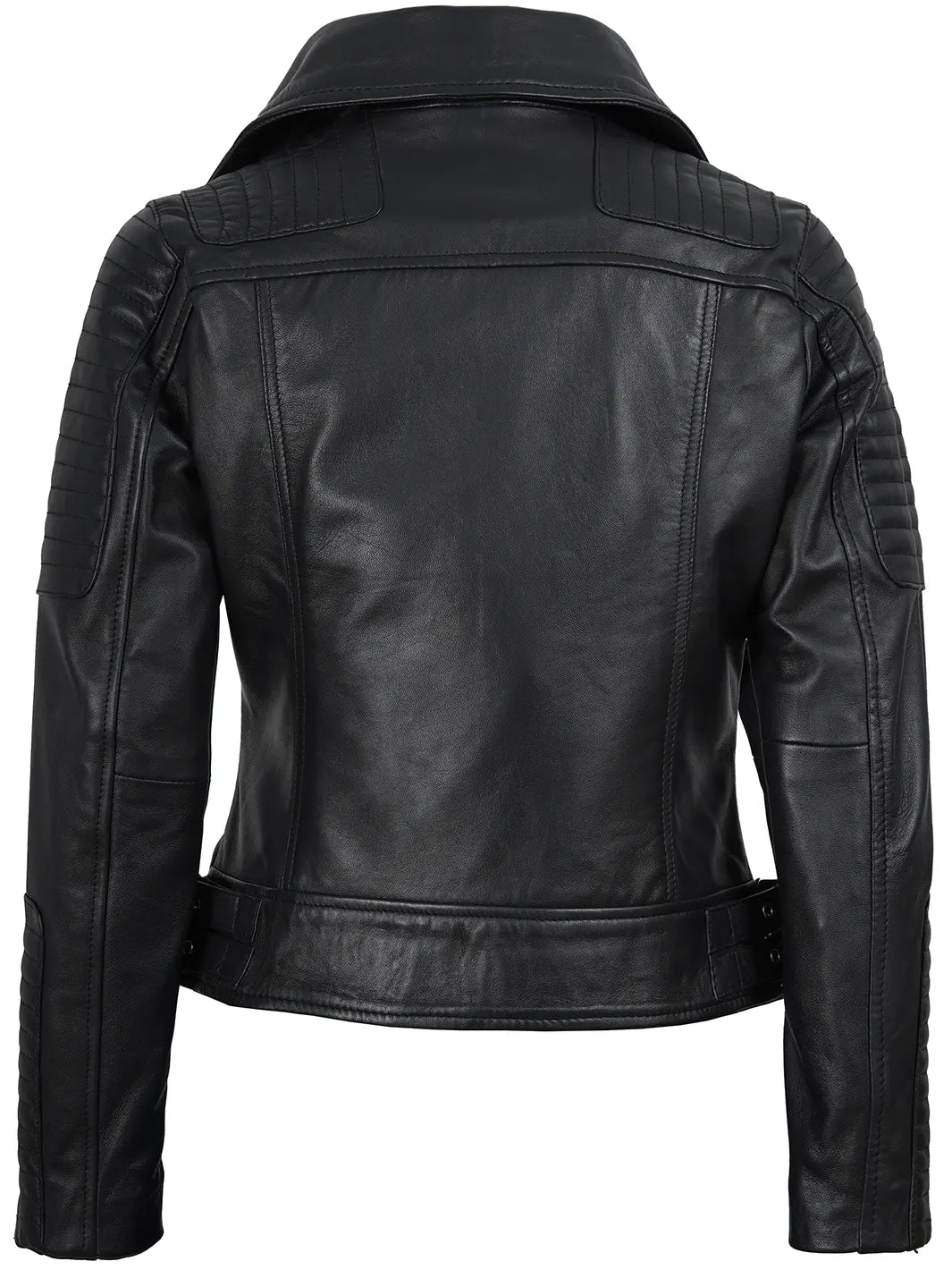 Women's Black Asymmetrical Leather Biker Jacket
