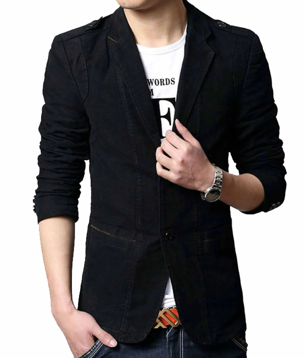 Men’s Slim Fit Black Casual Blazer Max Jackets
