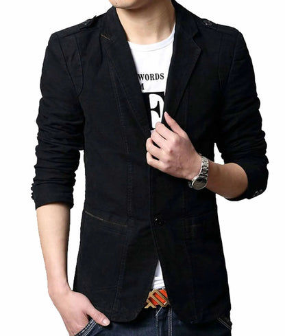 Men’s Slim Fit Black Casual Blazer Max Jackets