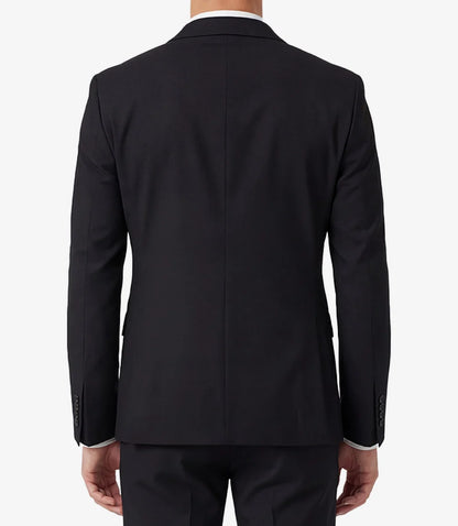 Men's Black Double-Breasted Peak Lapel Two Piece Suit