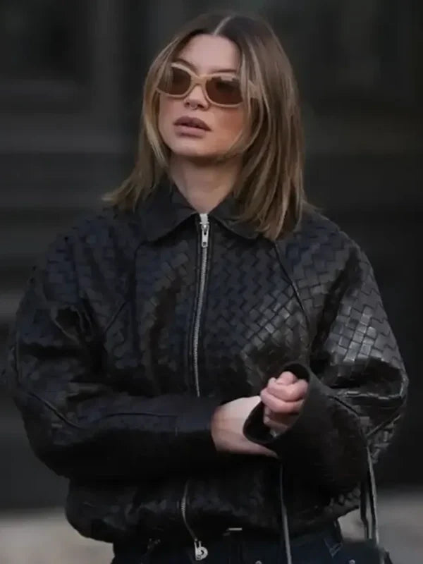 Sophia Geiss Woven Texture Black Jacket