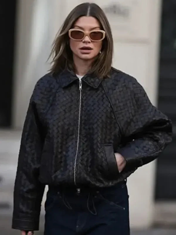 Sophia Geiss Woven Texture Black Jacket