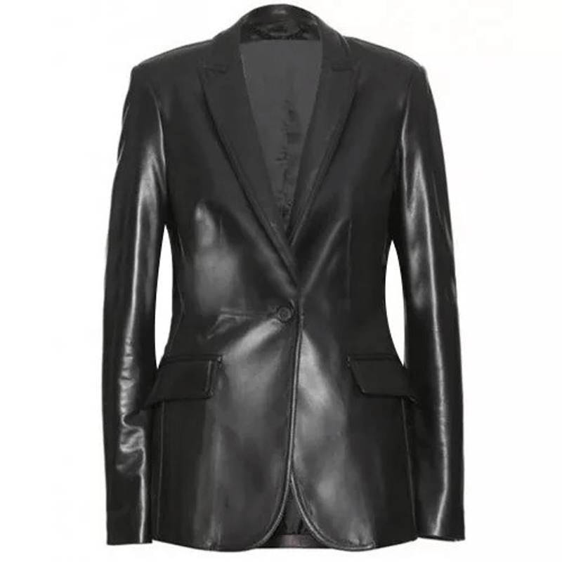 Captain America The Winter Soldier Black Widow Leather Blazer