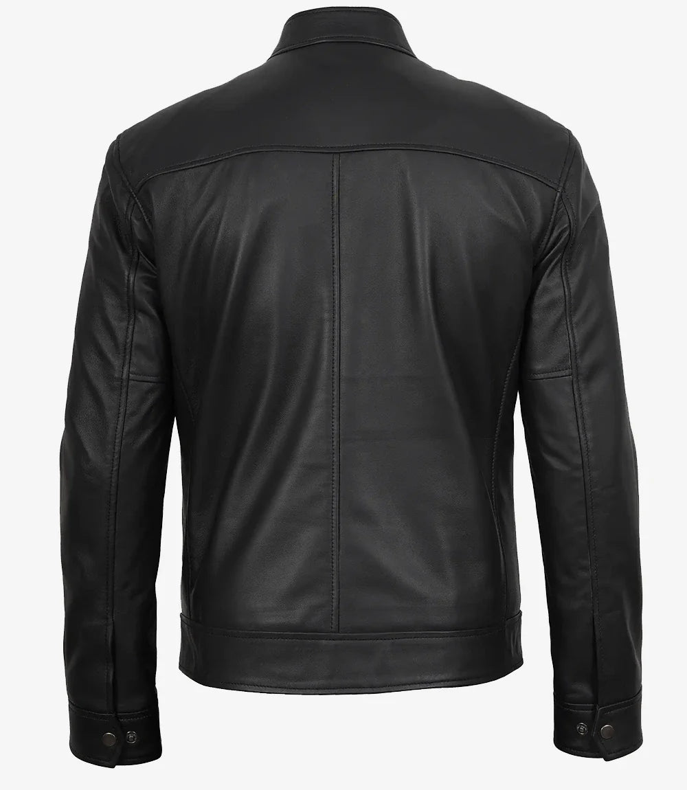 Men's Bickford Black Leather Jacket – Real Lambskin