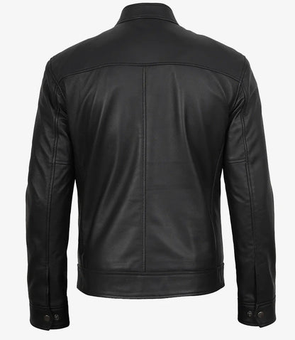 Men's Bickford Black Leather Jacket – Real Lambskin