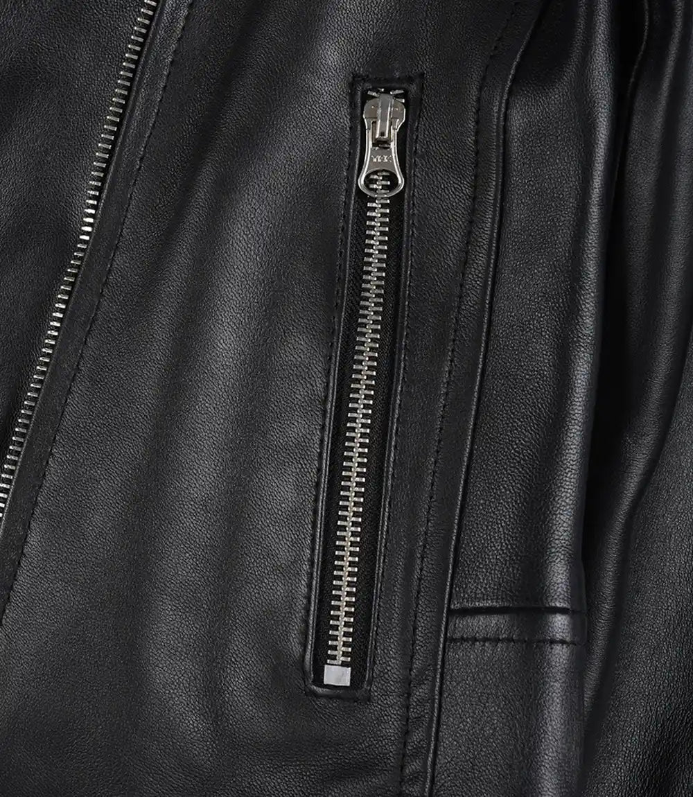 Women's Black Asymmetrical Biker Style Leather Jacket