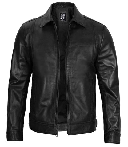 Reeves Men's Black Vintage Leather Jacket