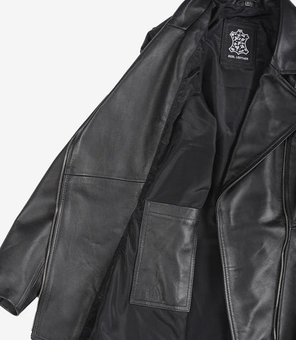 Clarissa Womens Black Peplum Leather Jacket