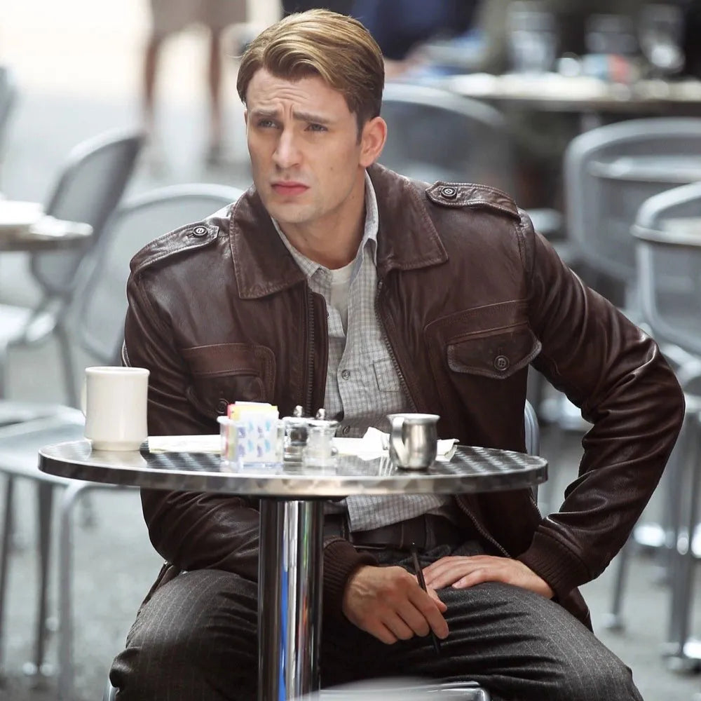 Chris Evans Captain America Avengers Brown Jacket Max Jackets